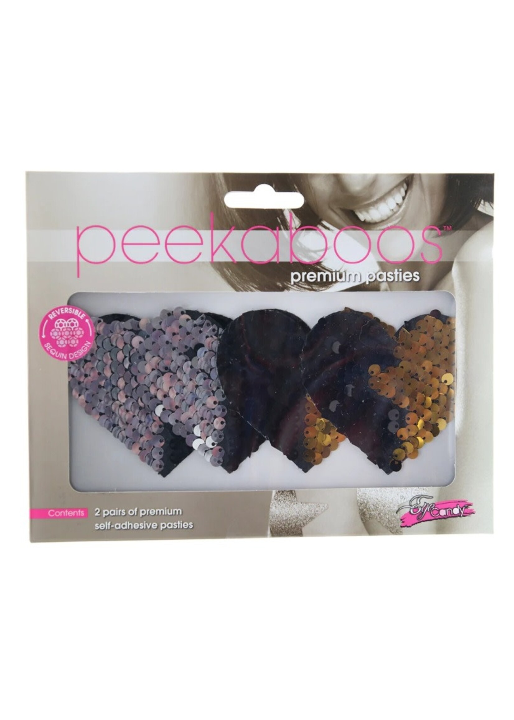 Peekaboos Reversible Heart Sequin Nipple Pasties