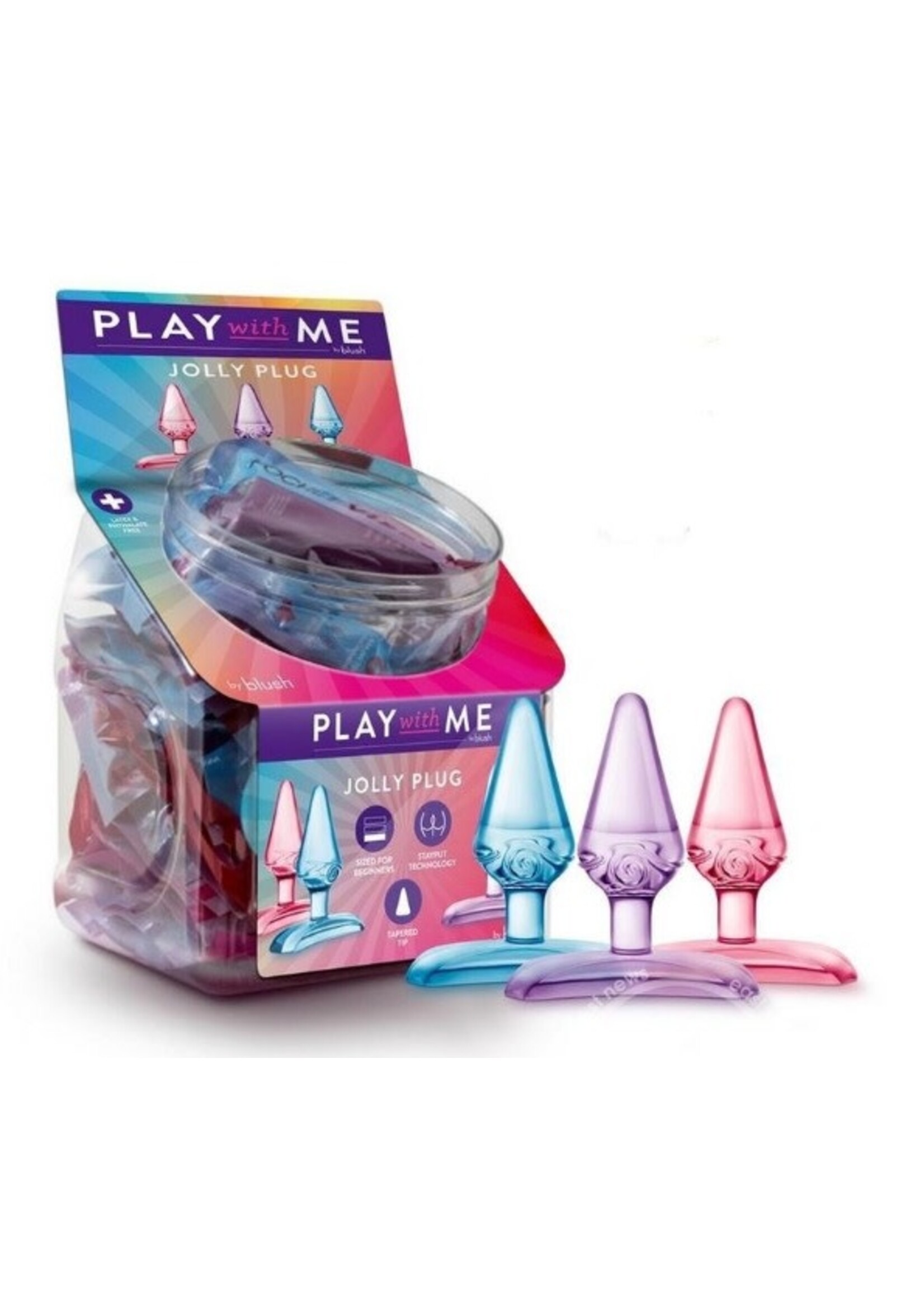 Play with Me Jolly Plugs (24 per bowl) - Assorted Colors