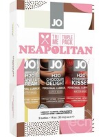 Jo Tri Me Triple Pack Water Based Flavored Lubricants - Neapolitan Collection