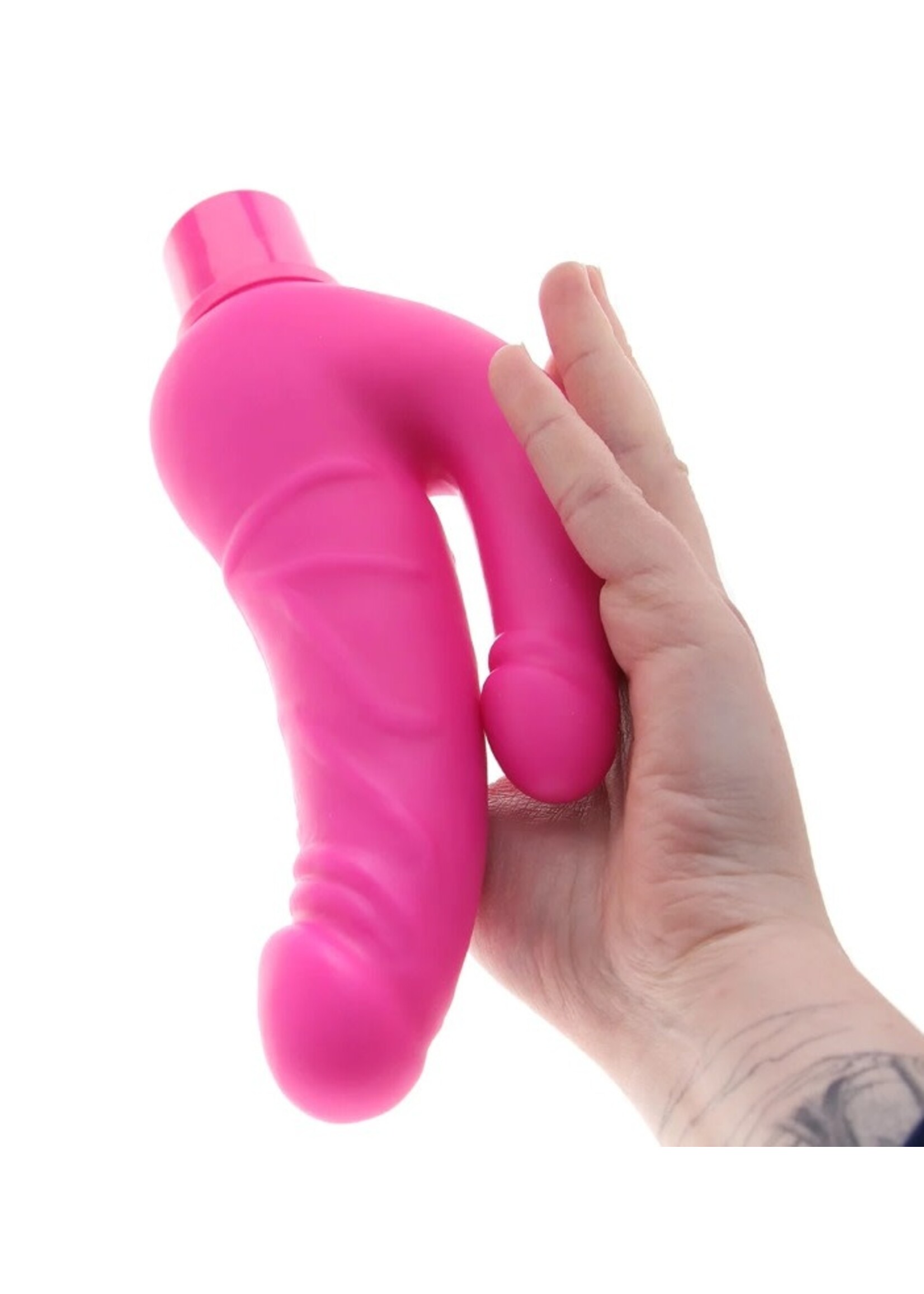 Power Stud Rechargeable Over & Under Vibe in Pink