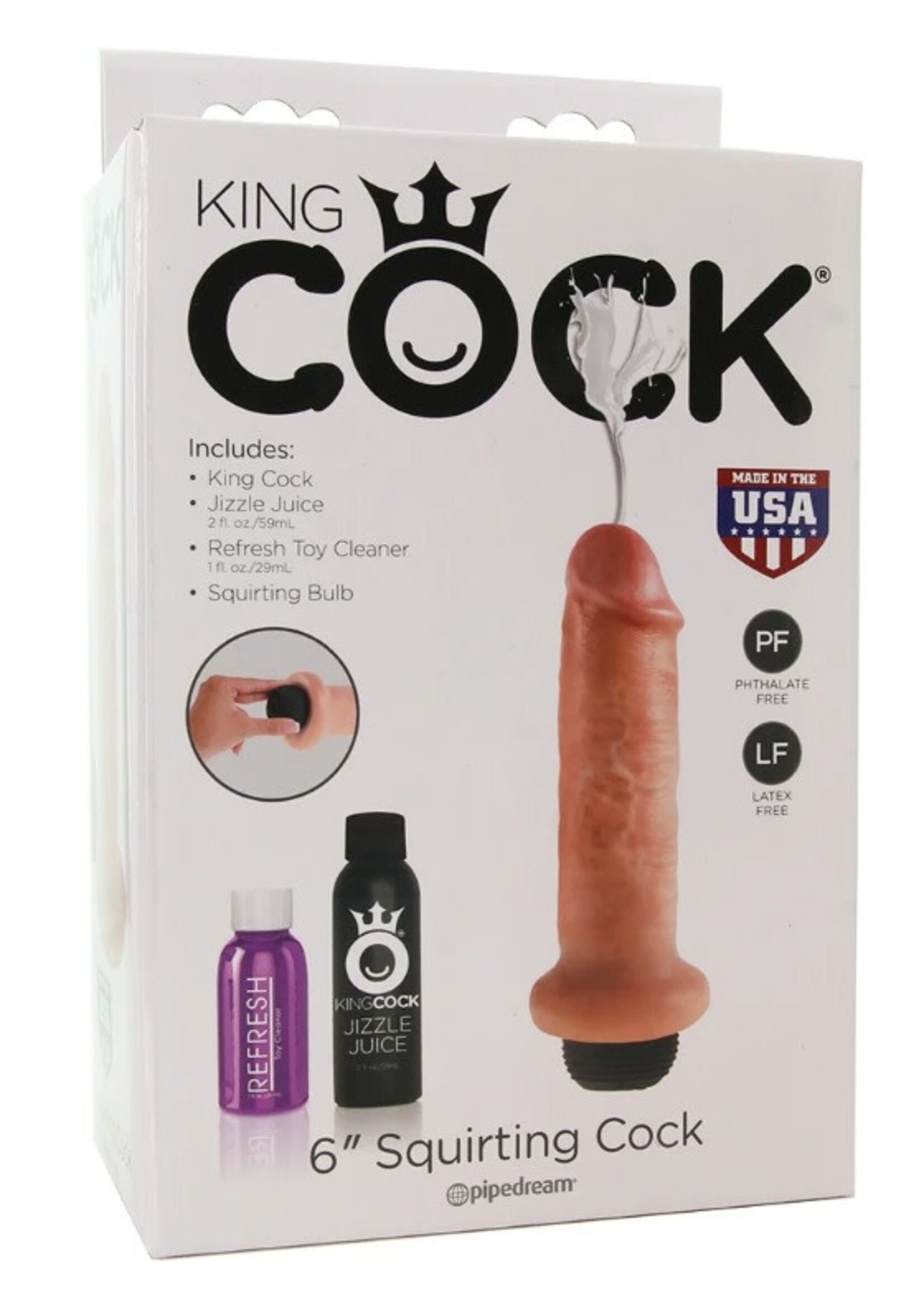 King Cock 6 Inch Squirting Cock in Flesh