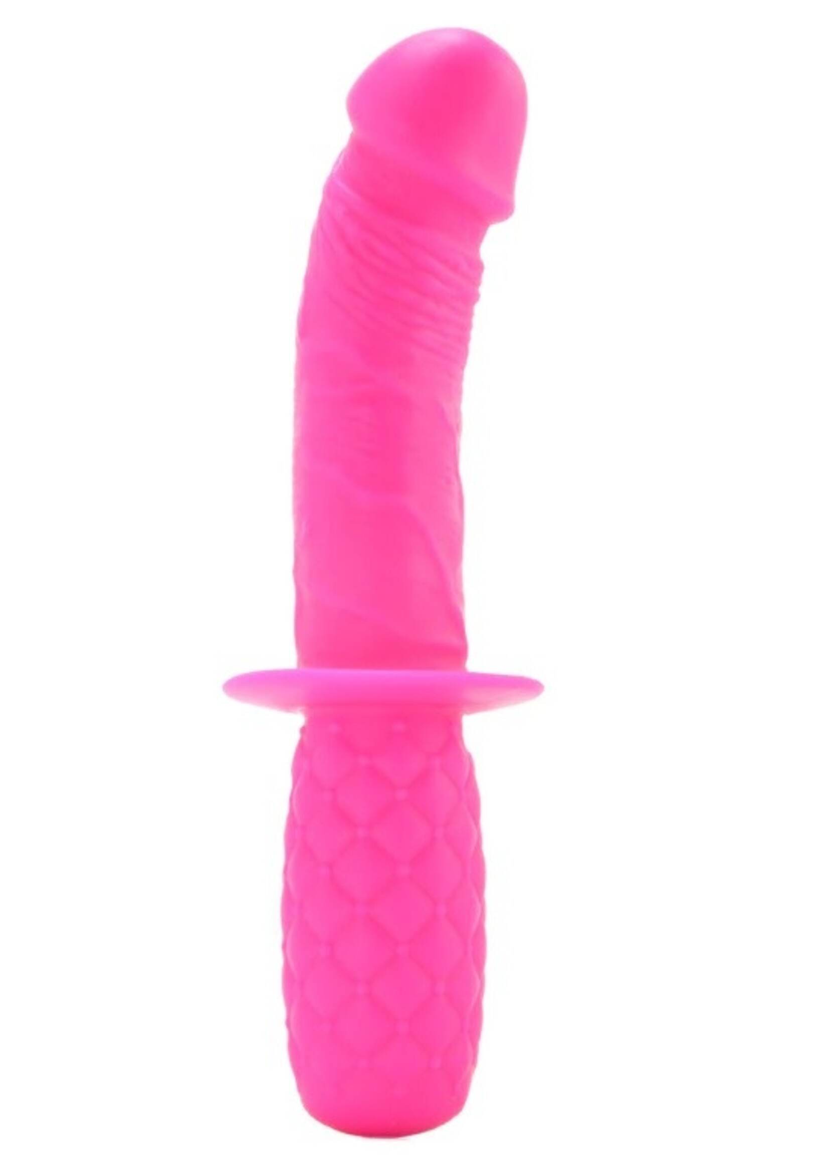 Silicone Grip G-Spot Thruster Dildo in Pink