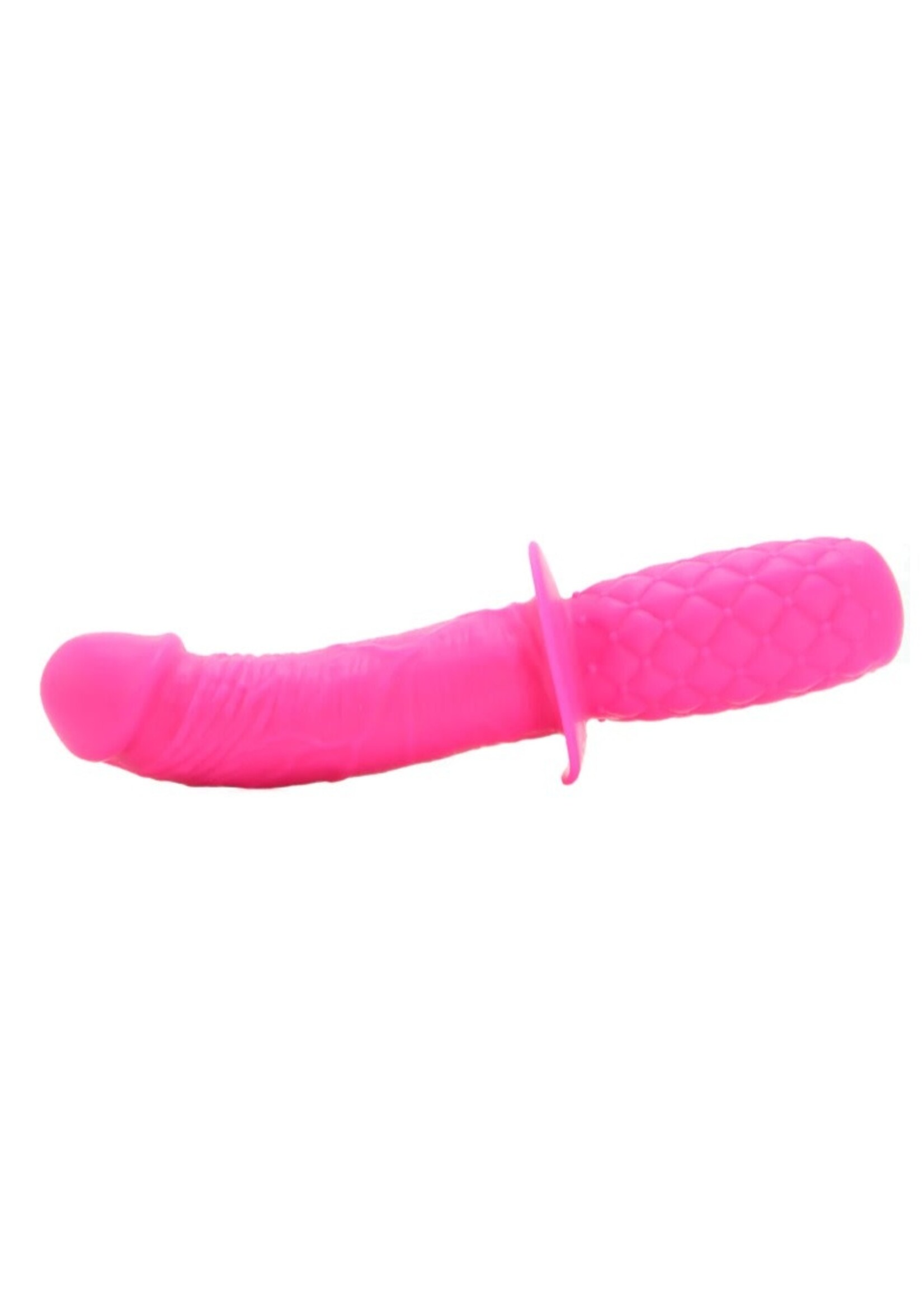 Silicone Grip G-Spot Thruster Dildo in Pink