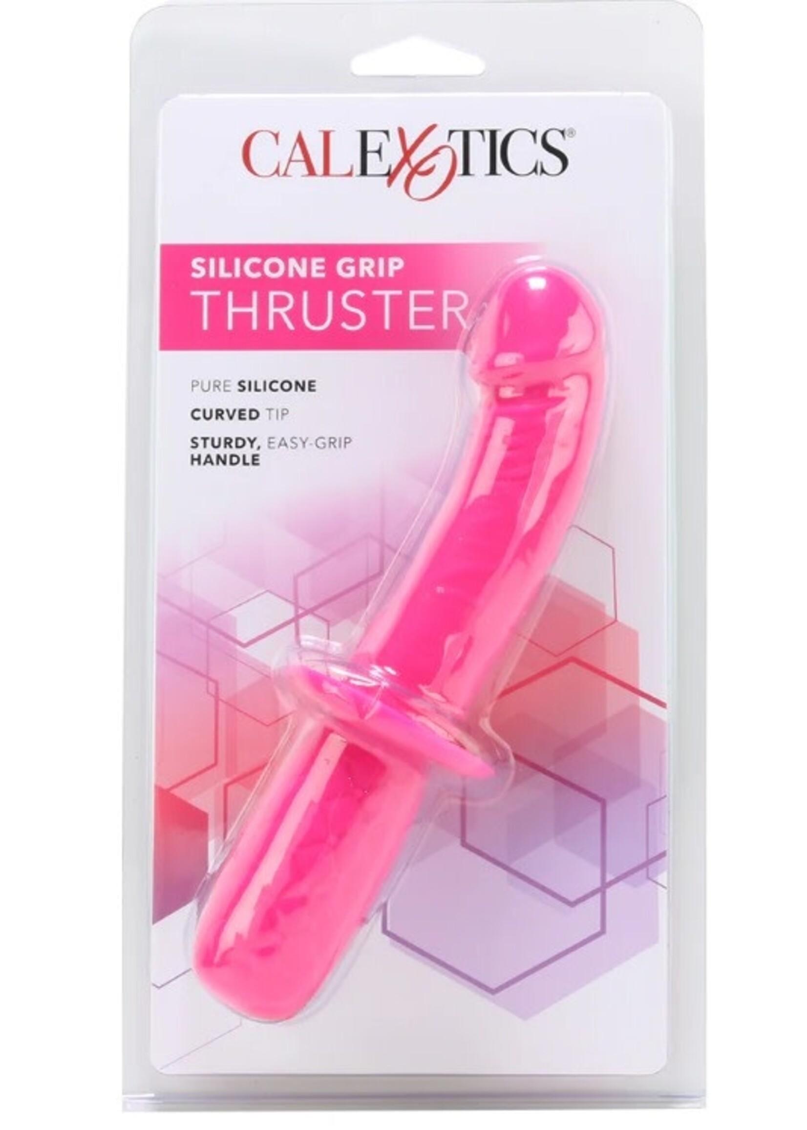 Silicone Grip G-Spot Thruster Dildo in Pink