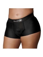 Ouch! Black Vibrating Strap-on Boxer