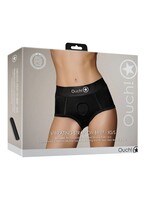 Ouch! Black Vibrating Strap-on Brief in XS/S