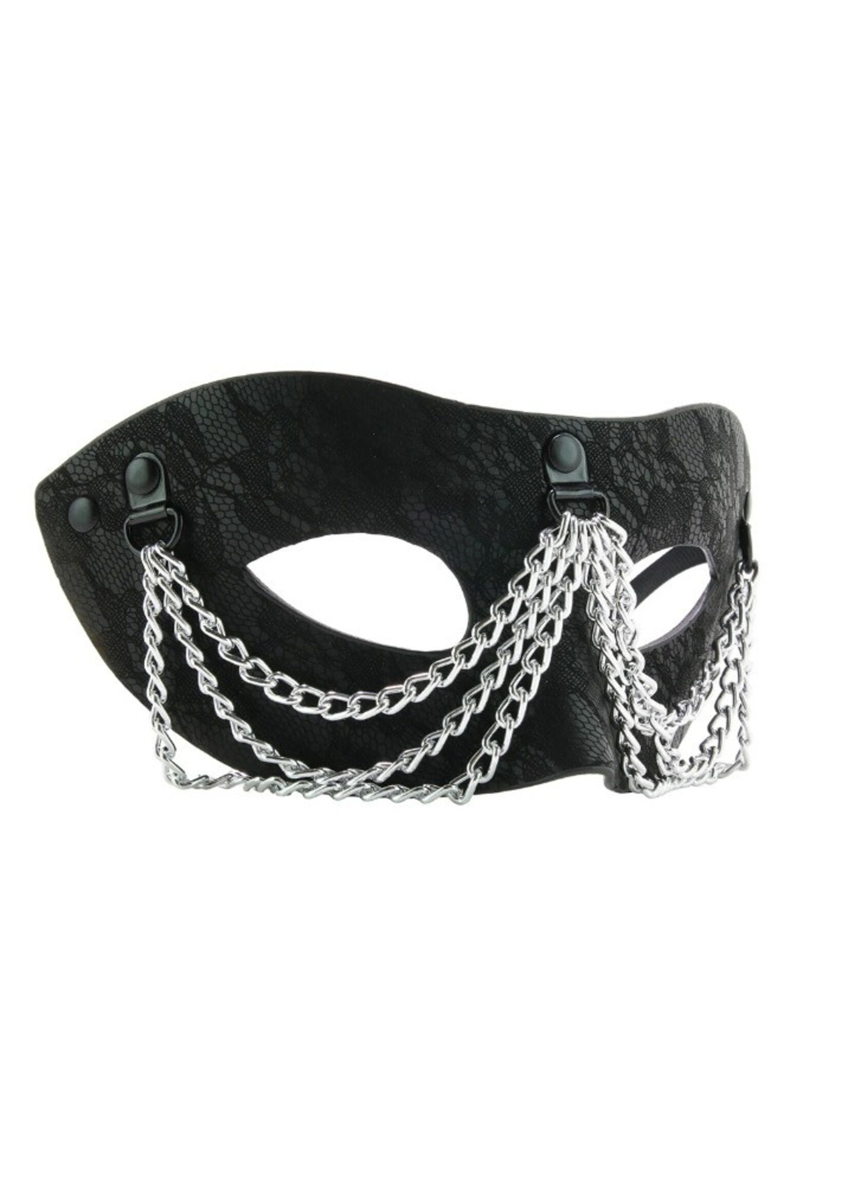 Sincerely Chained Lace Mask in Black