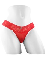 Vibrating Panties with Hidden Vibe Pocket Red Medium - S/M