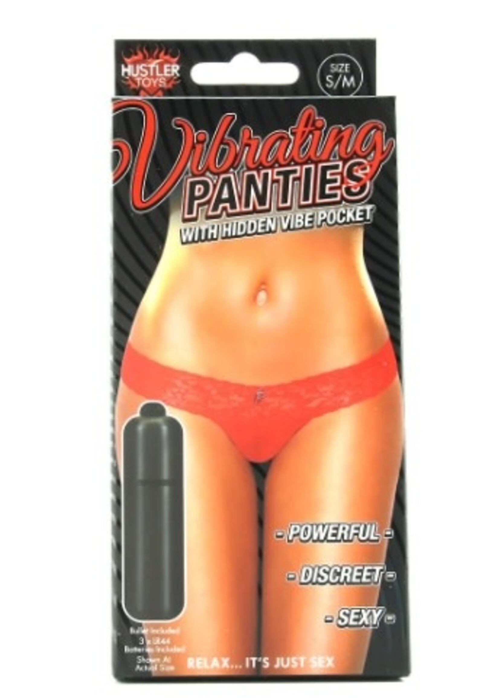 Vibrating Panties with Hidden Vibe Pocket Red Medium - S/M