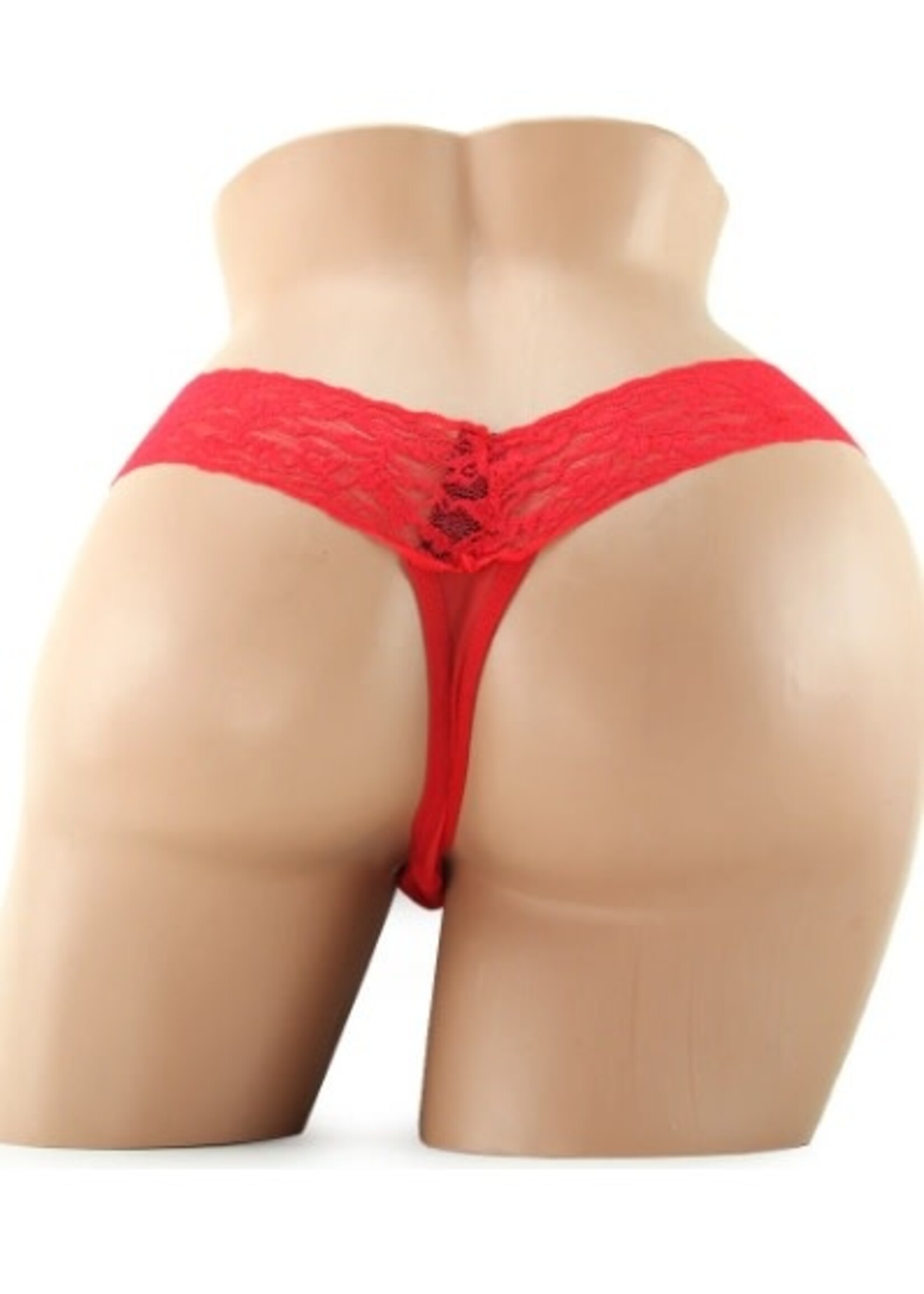 Vibrating Panties with Hidden Vibe Pocket Red Medium - S/M