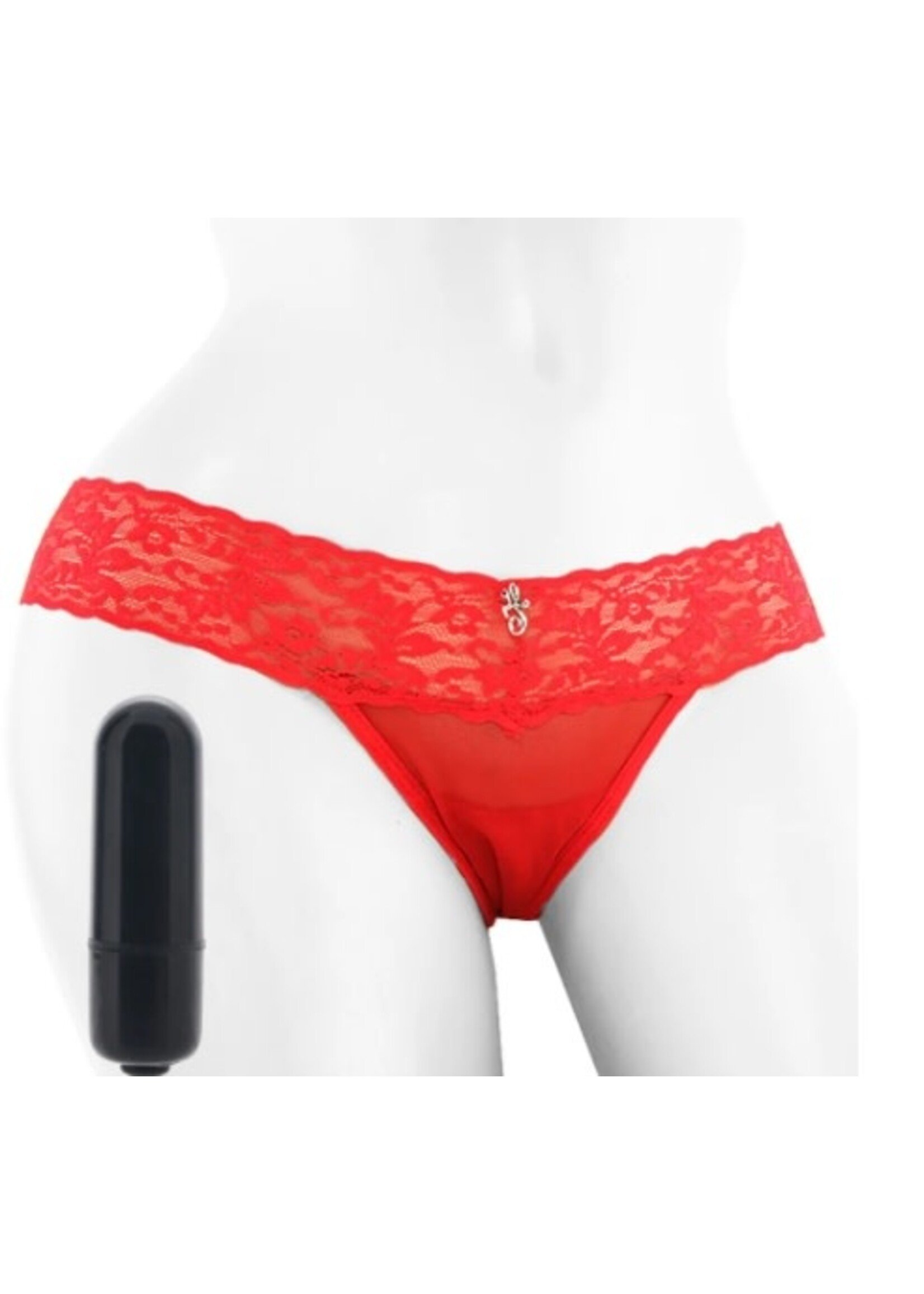 Vibrating Panties with Hidden Vibe Pocket Red Large - M/L