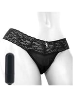 Vibrating Panties with Hidden Vibe Pocket Black Large - M/L