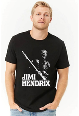 Jimi Hendrix - Playing Guitar White Outline