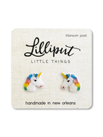 Lilliput Little Things White Rainbow Unicorn Earrings
