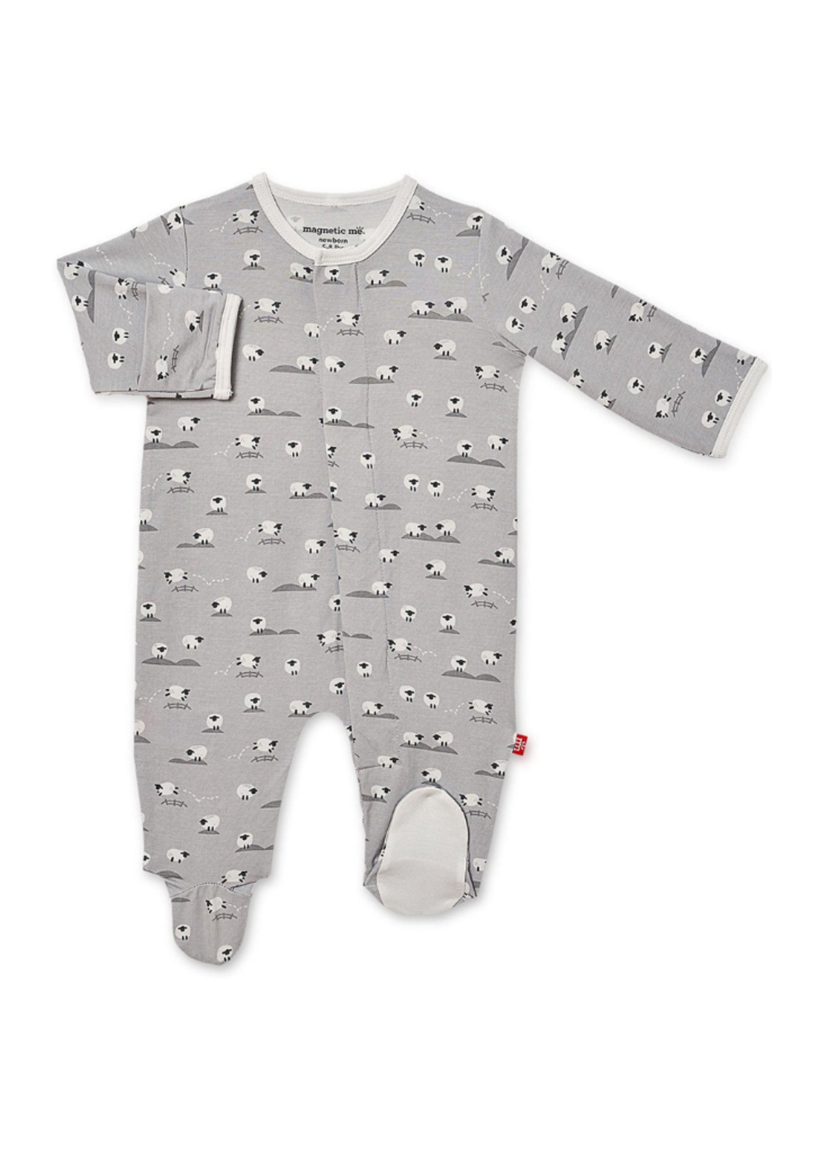 Magnetic Me Baa Baa Baby Gray Magnetic Footie