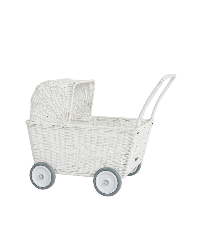 Rattan Strolley - White - Sugarcup Trading Rattan Strolley - White - Sugarcup Trading
