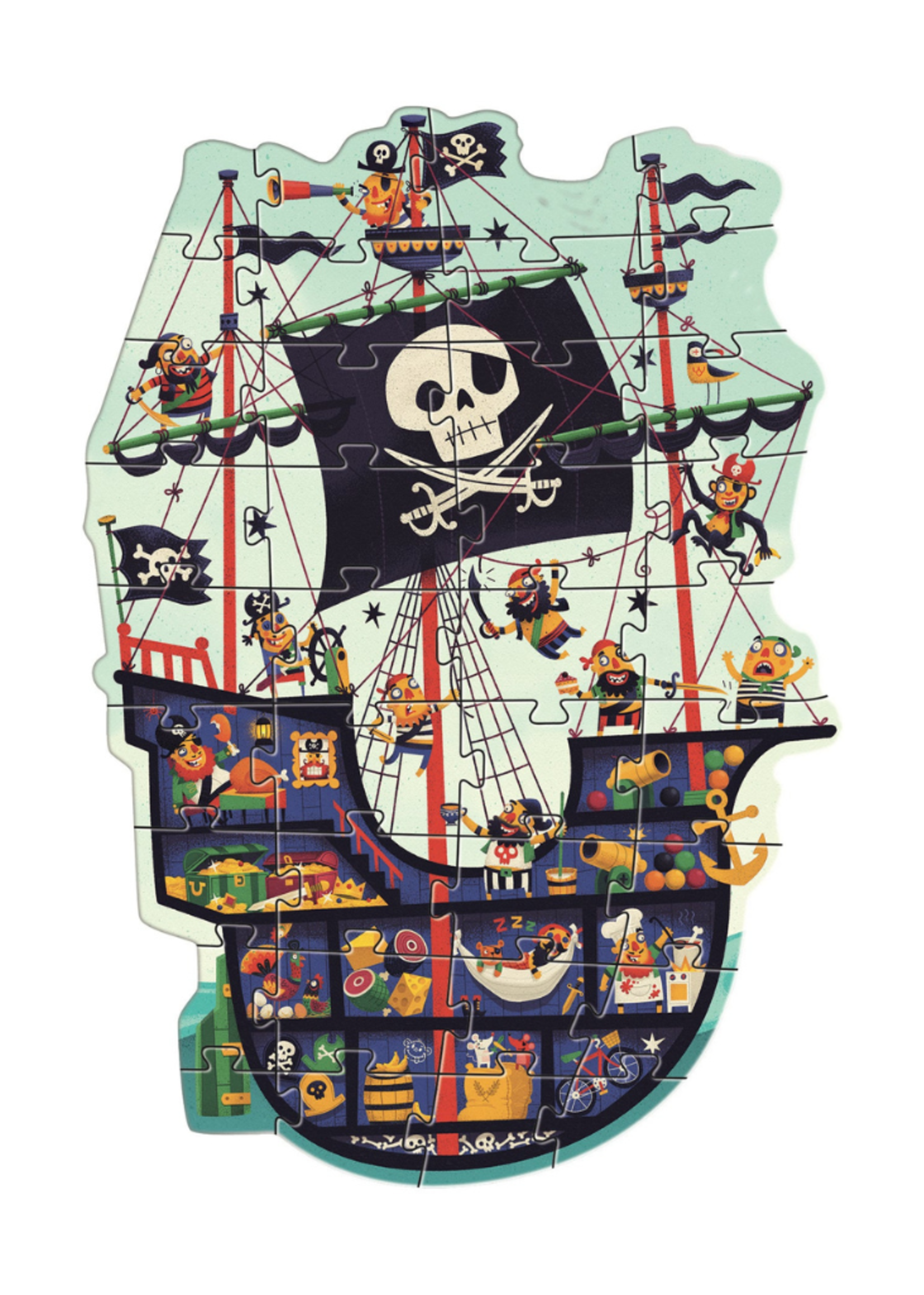 Djeco The Pirate Ship Giant Floor Puzzle - 36 Pieces