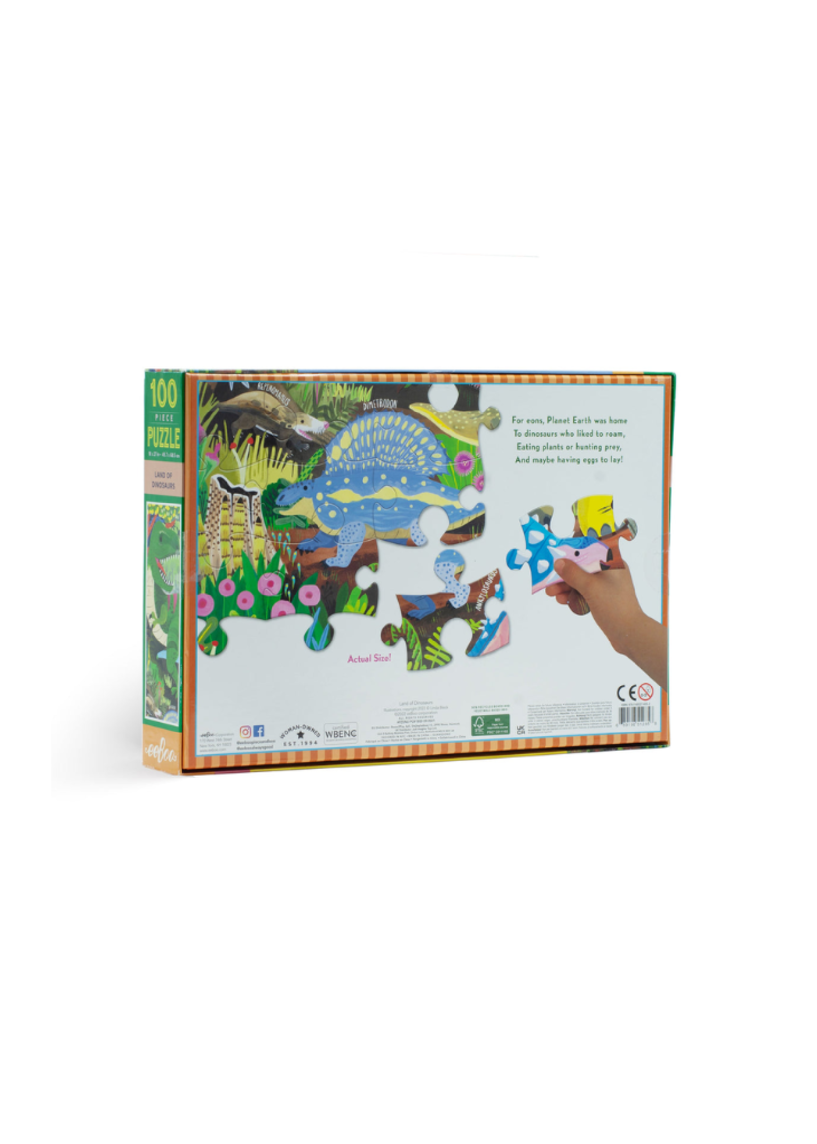 eeBoo Land of Dinosaurs Puzzle - 100 Pieces