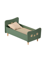 Maileg Wooden Bed, Mini - Mint Blue