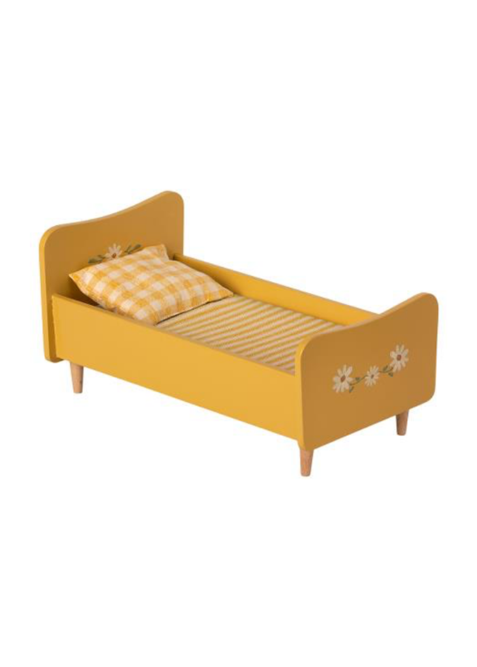Maileg Wooden Bed, Mini - Yellow