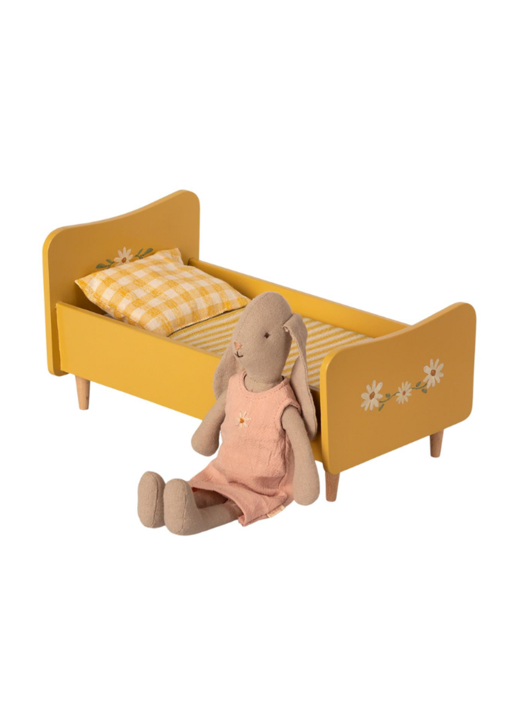 Maileg Wooden Bed, Mini - Yellow