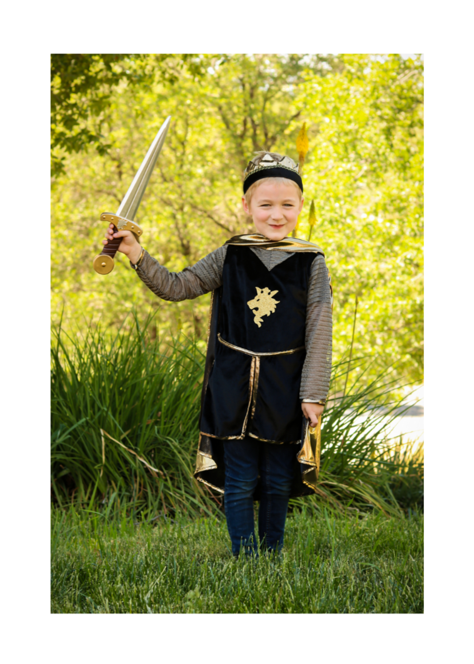 Great Pretenders Golden Knight With Tunic, Cape & Crown