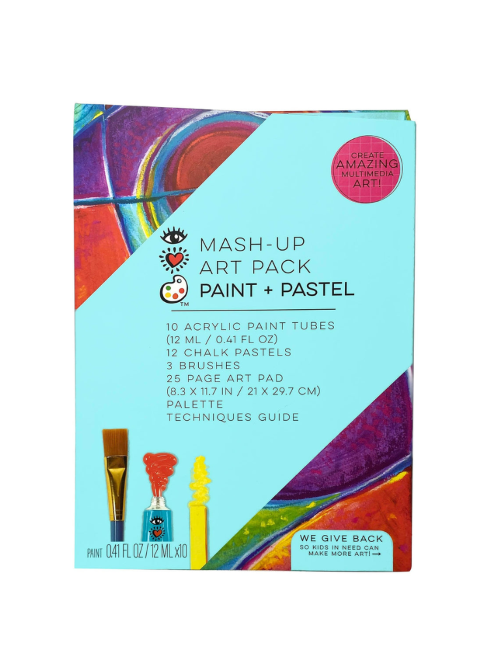 Pastel Acrylic Paint & Brushes Set