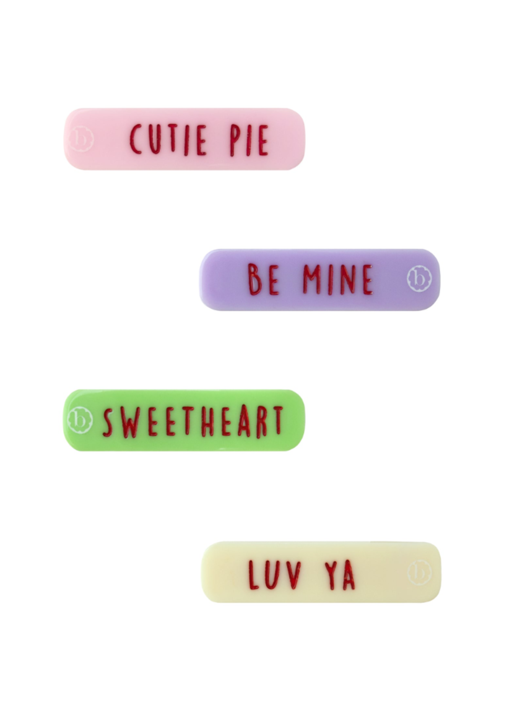 Baby Bling Candy Heart Bar Clips