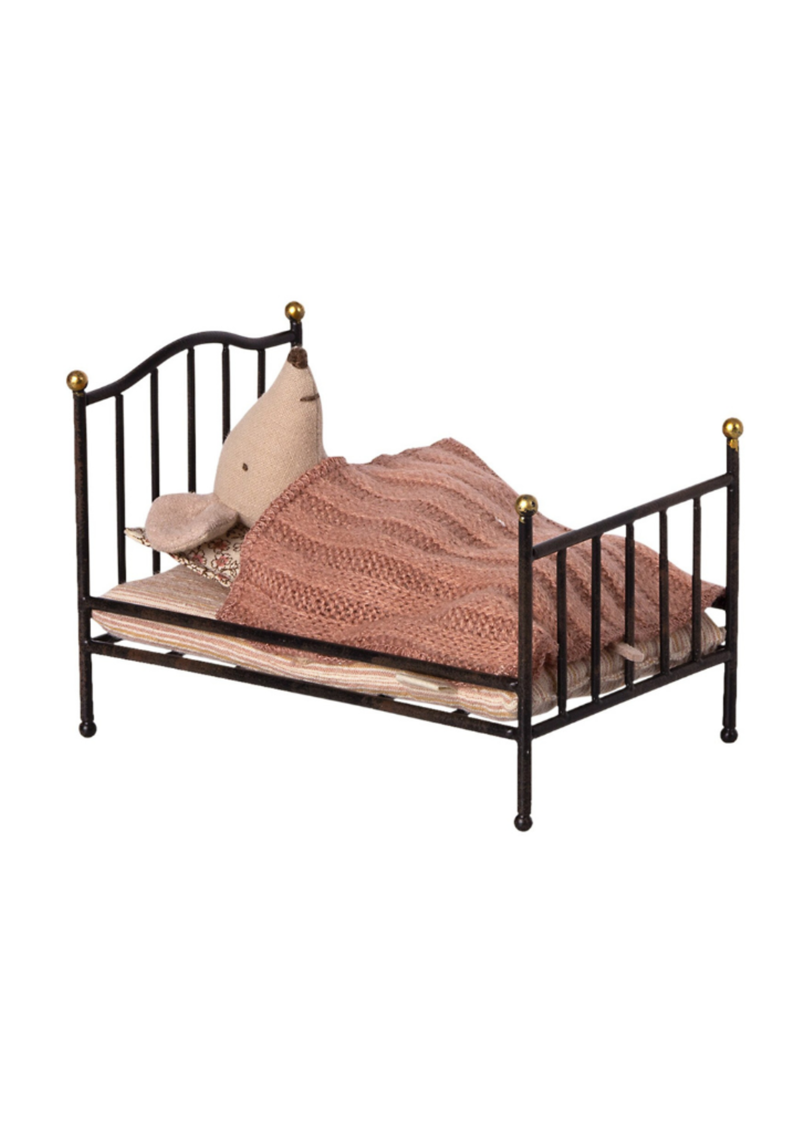 Maileg Vintage Bed, Mouse - Anthracite