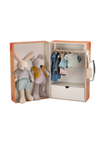 Moulin Roty Rabbit & Mouse Wardrobe in Suitcase