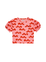 Bobo Choses Waves All Over Puff Sleeve T-Shirt