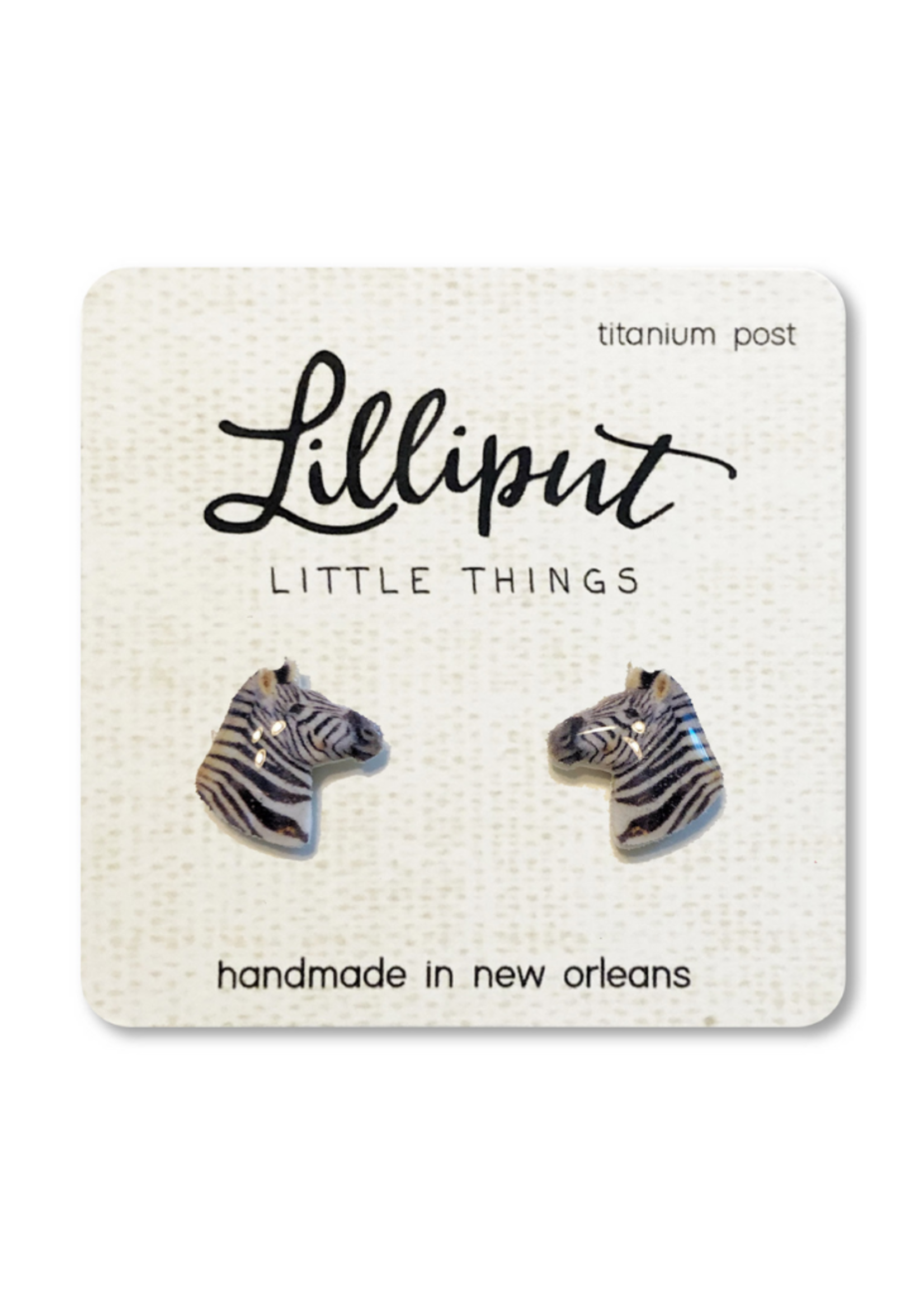 Lilliput Little Things Zebra Head Earrings