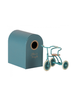 Maileg Abri a Tricycle, Mouse - Petrol Blue