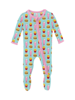 Kickee Pants Summer Sky Cheeseburger Muffin Ruffle Footie