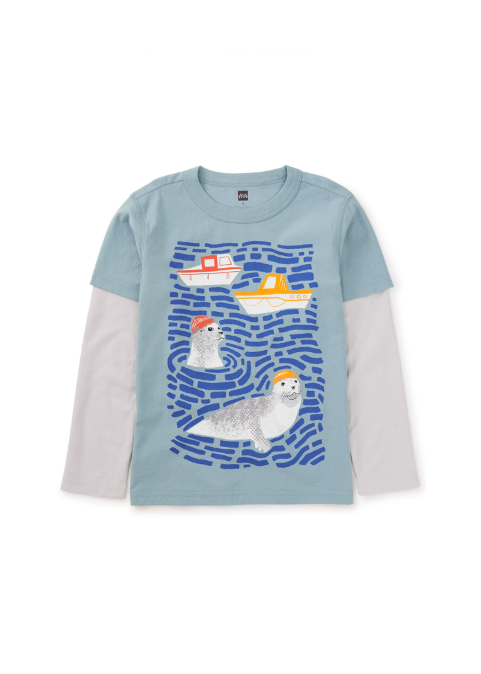 Tea Collection Seal Layer Sleeve Graphic Tee