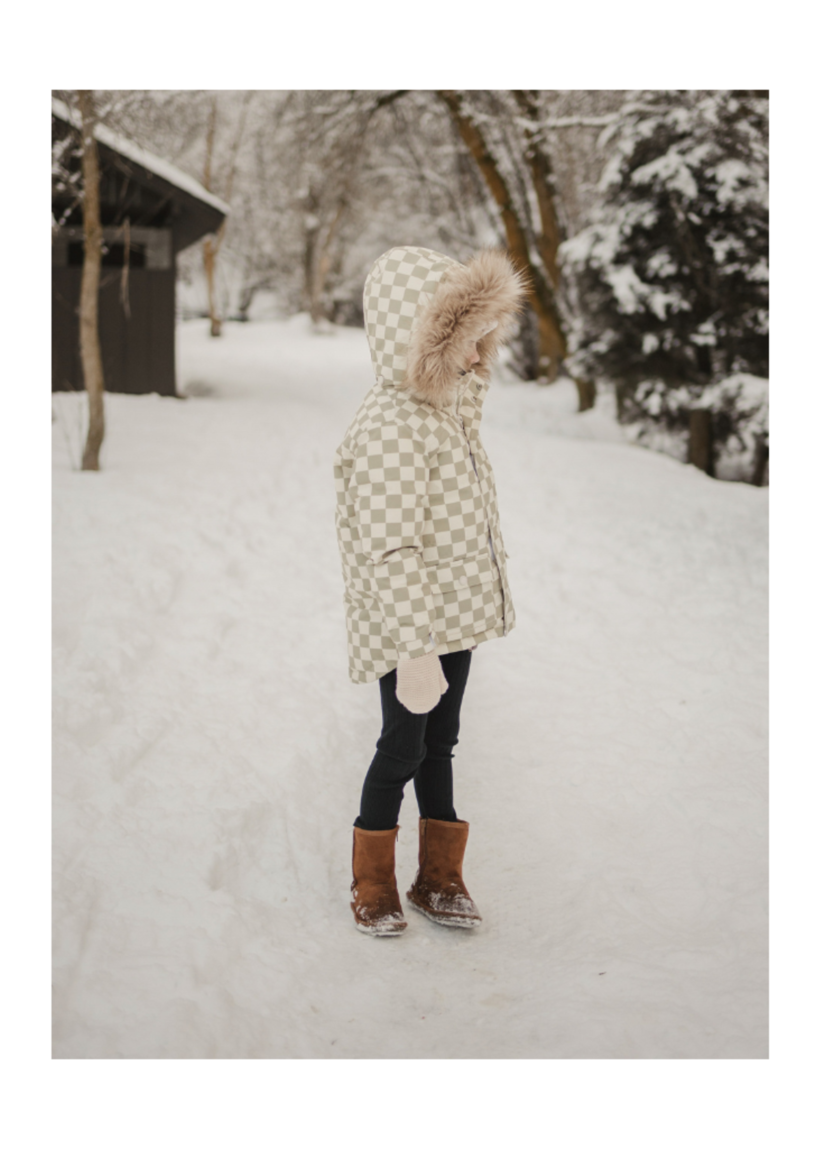 Rylee + Cru Parka Ski Jacket - Fern Check, 2-3Y