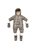 Rylee + Cru Charcoal Check Snow Puffer Suit