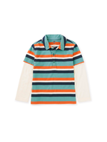 Tea Collection Layered Sleeve Striped Polo