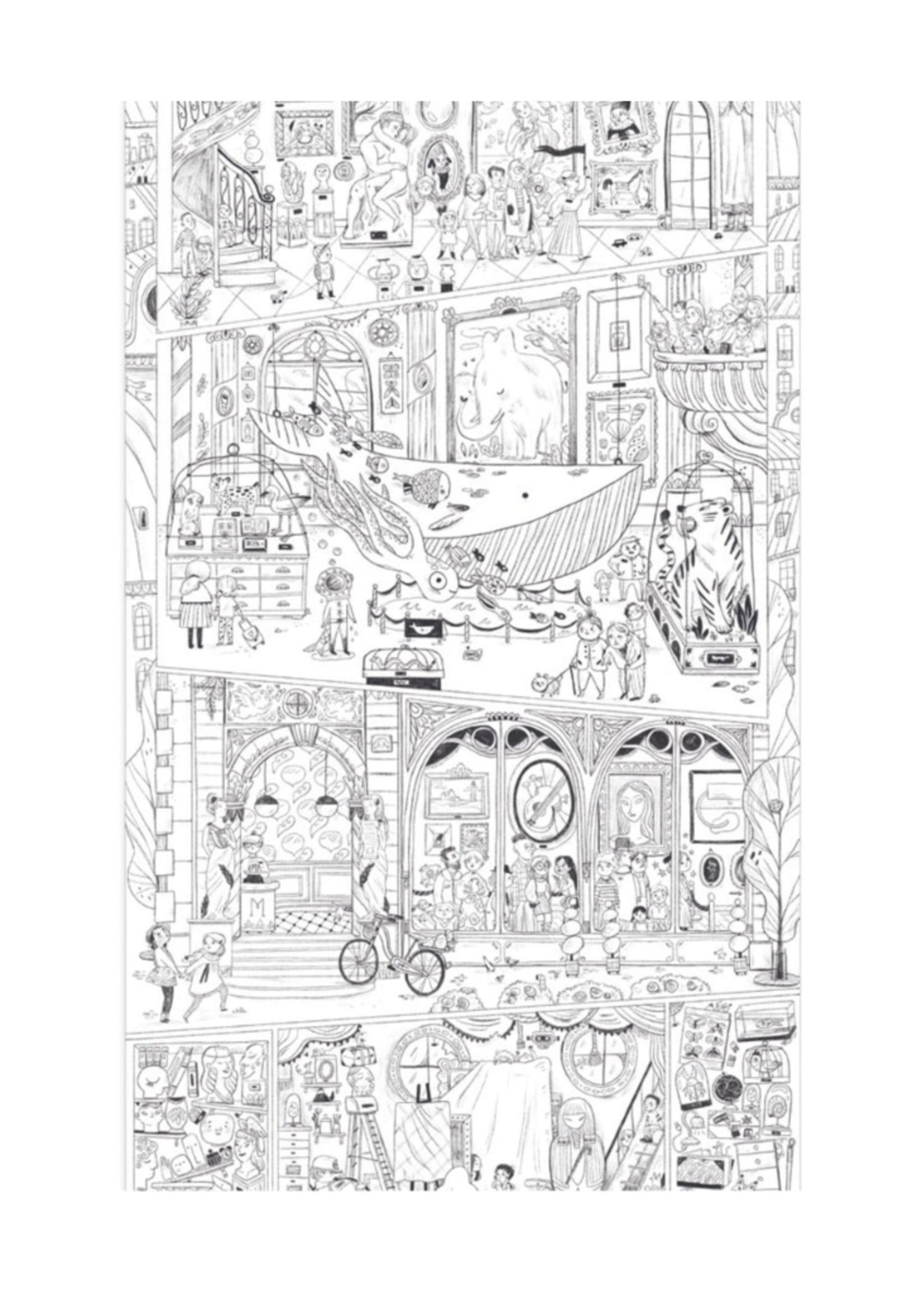 Moulin Roty Les Parisiennes Giant Coloring Poster