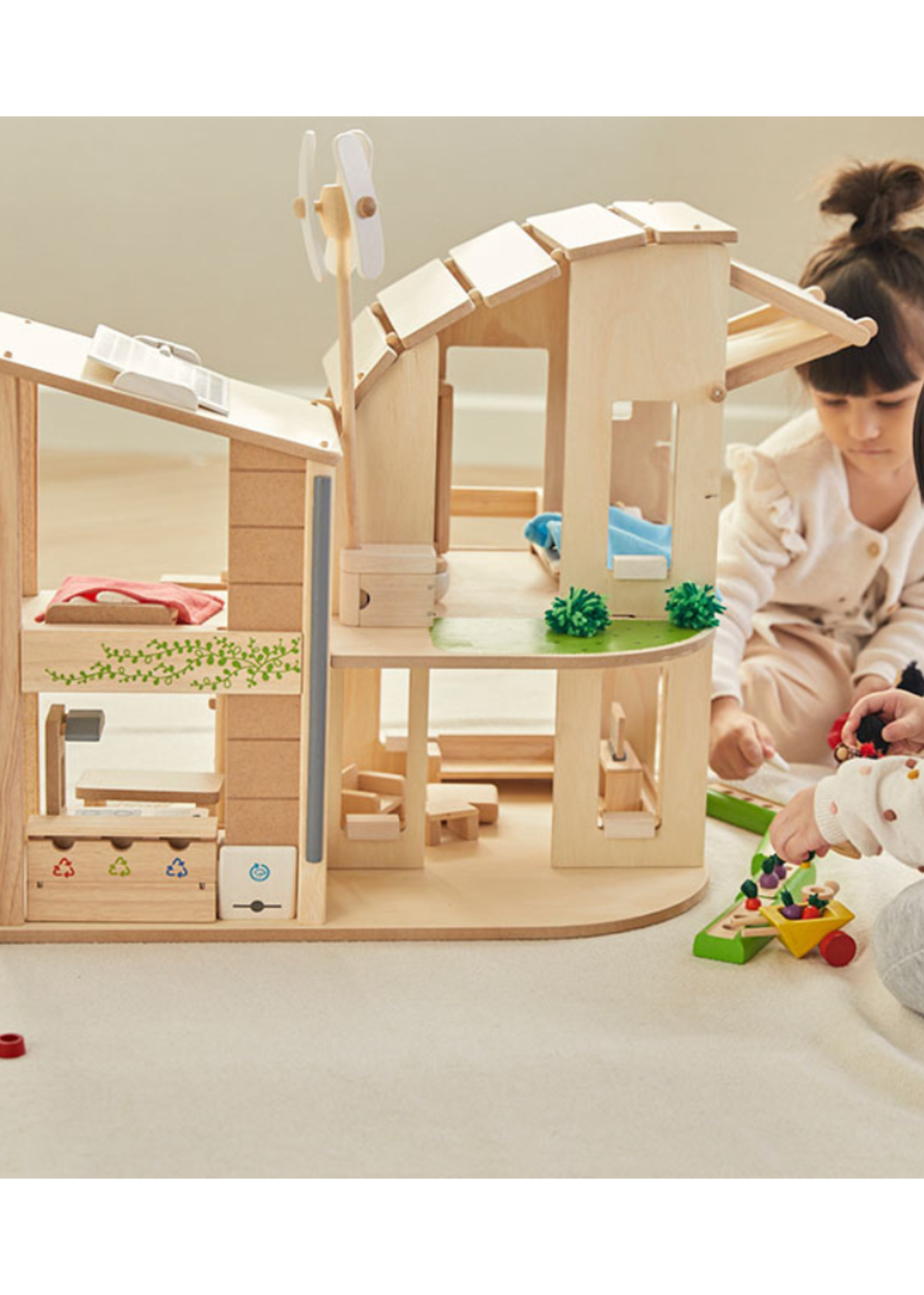 Plan Toys ‘Green’ Dollhouse with Furniture