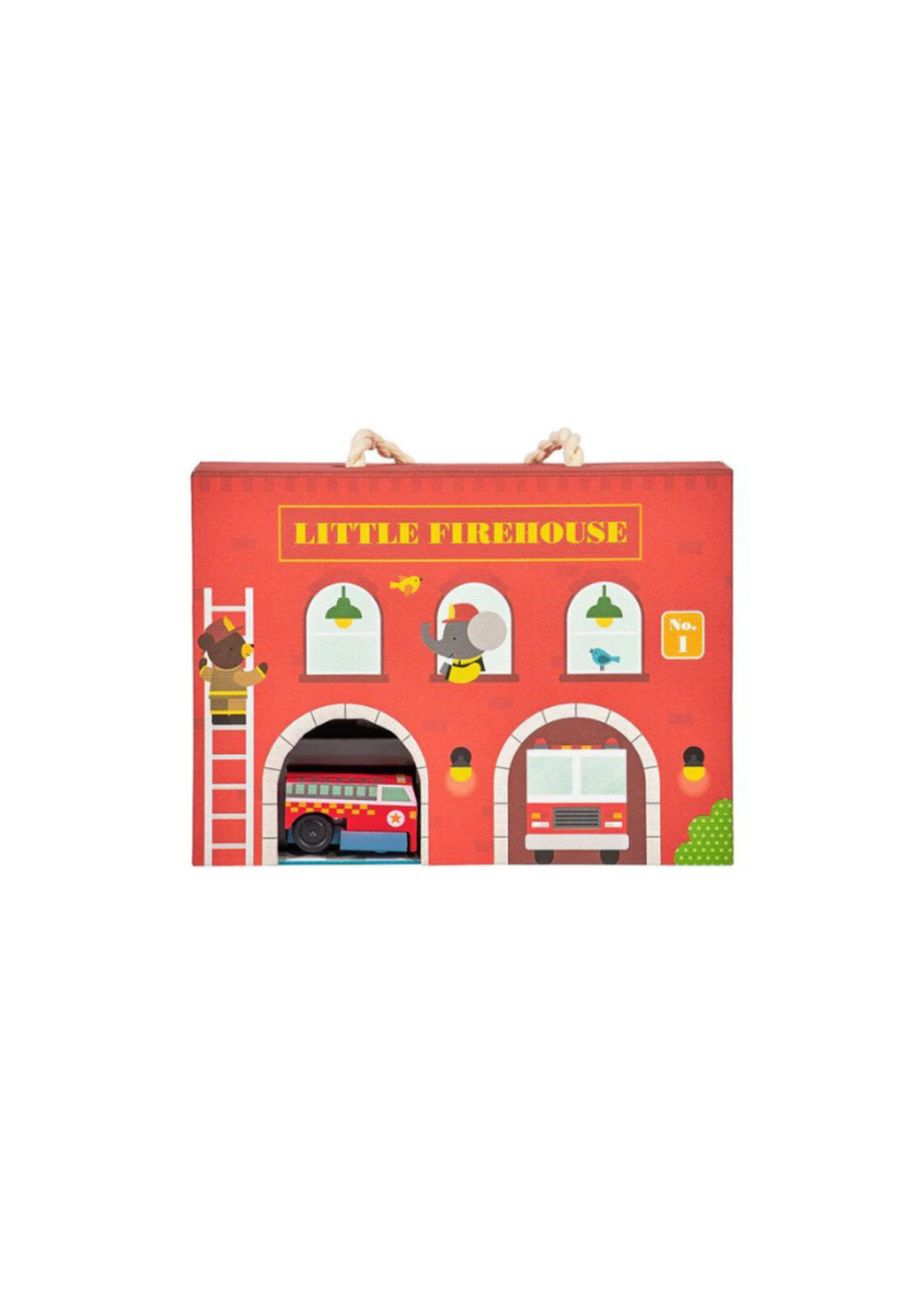Petit Collage Wind Up & Go Fire Station Play Set