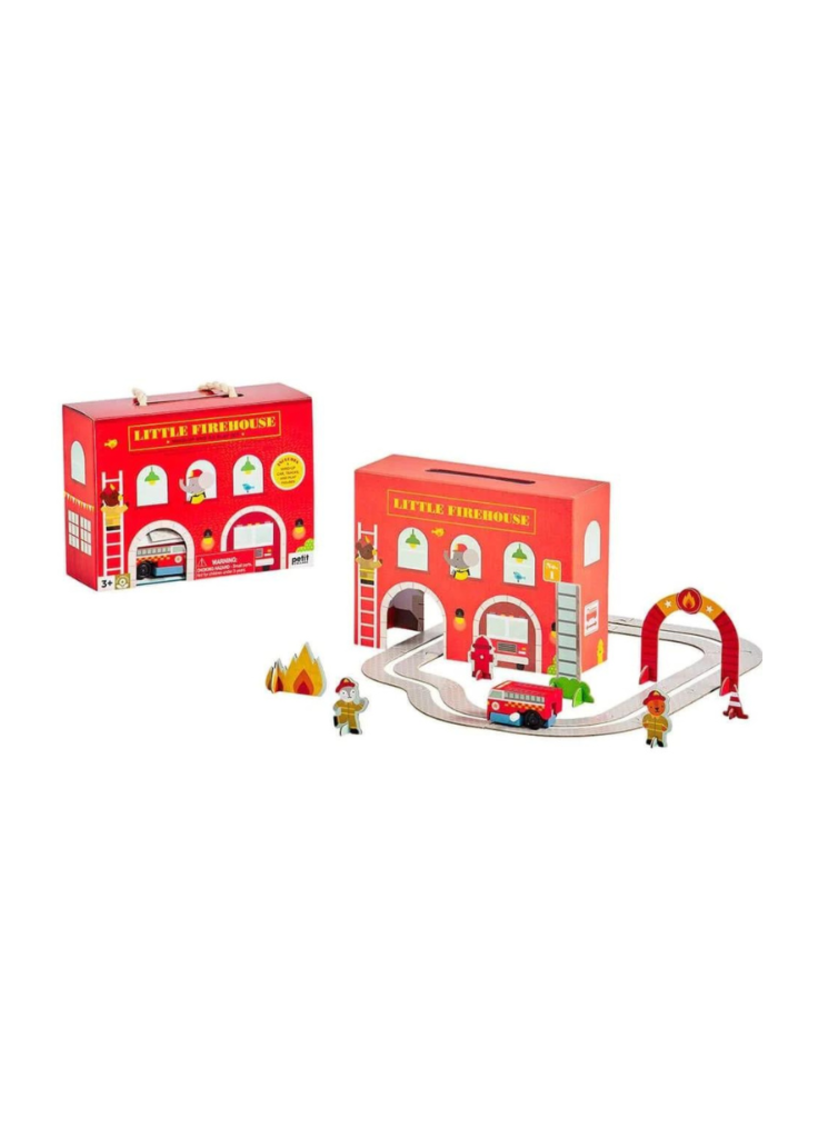 Petit Collage Wind Up & Go Fire Station Play Set