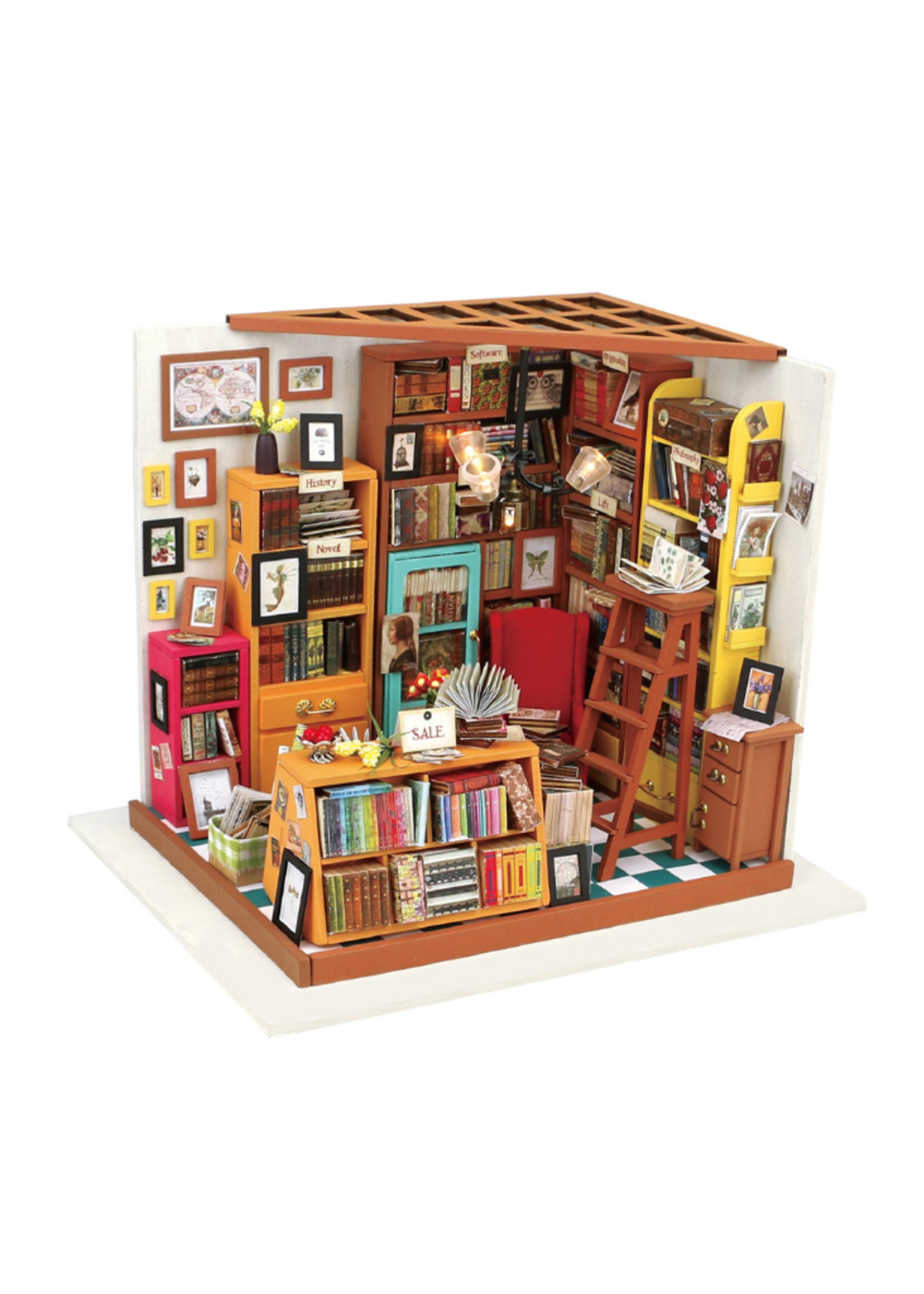 Hands Craft DIY Miniature House Kit: Sam's Study Room