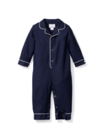 Petite Plume Navy Flannel Romper