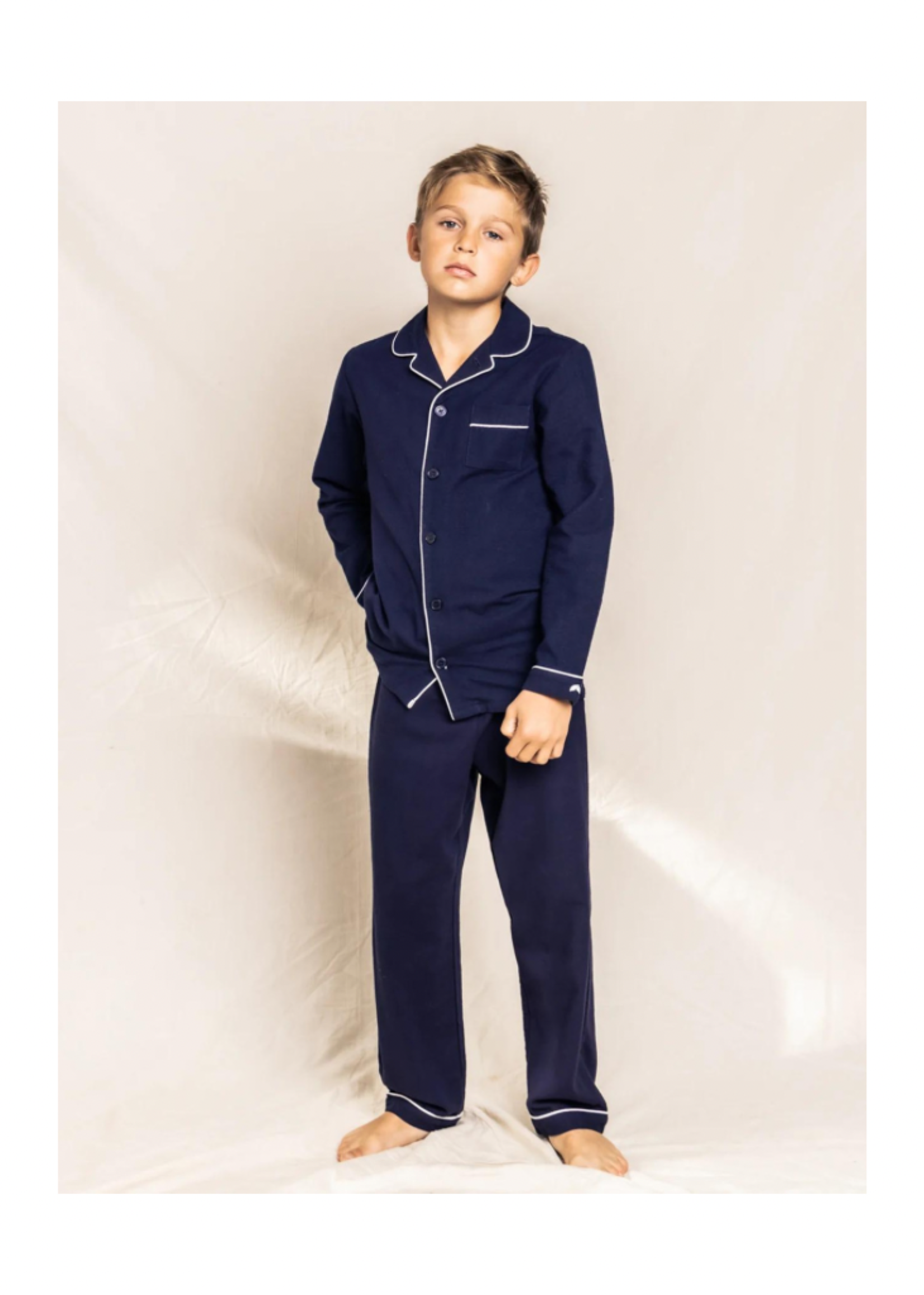 Petite Plume Navy Flannel Pajama Set