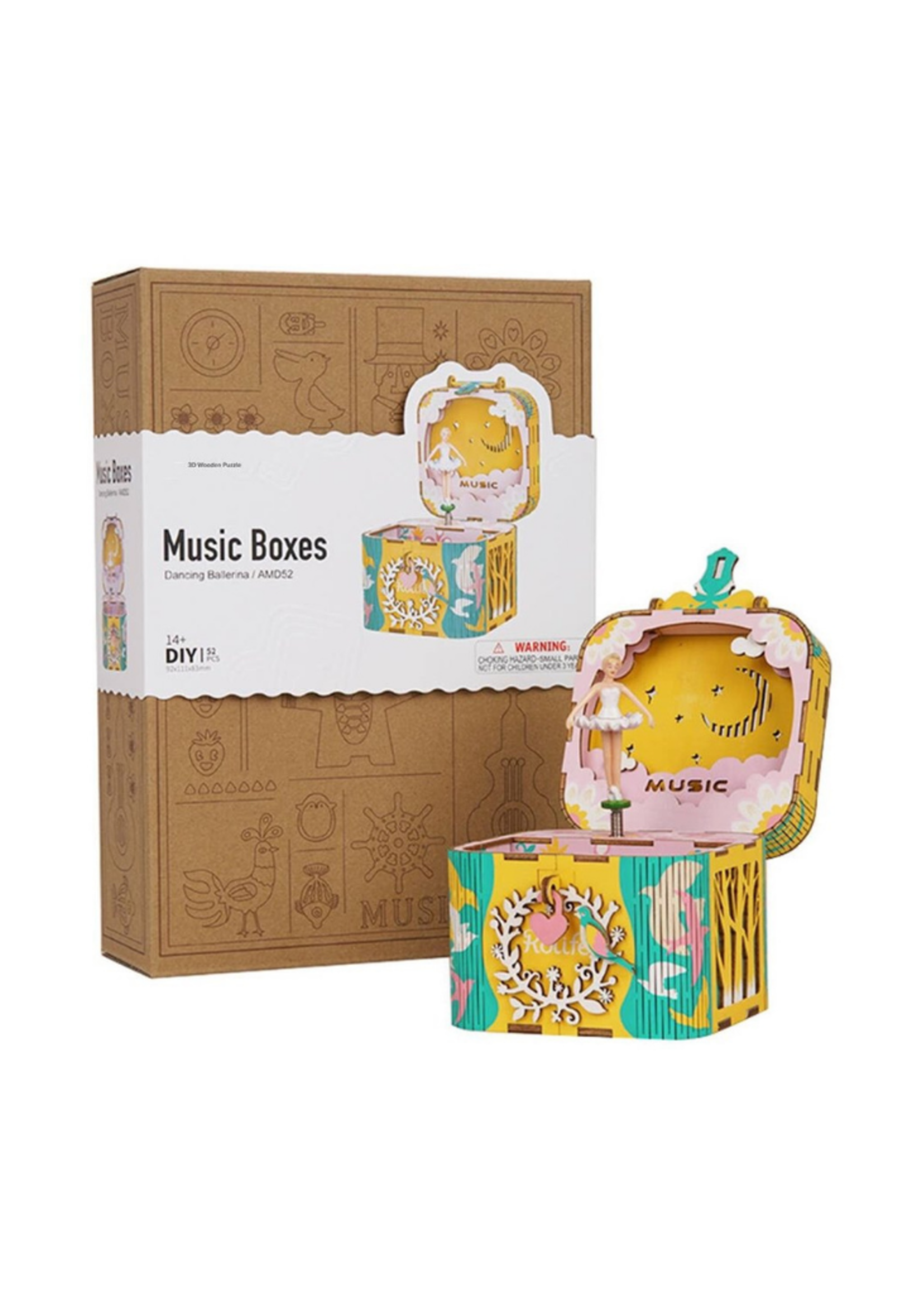 Hands Craft 3D Wooden Puzzle Music Box: Ballerina
