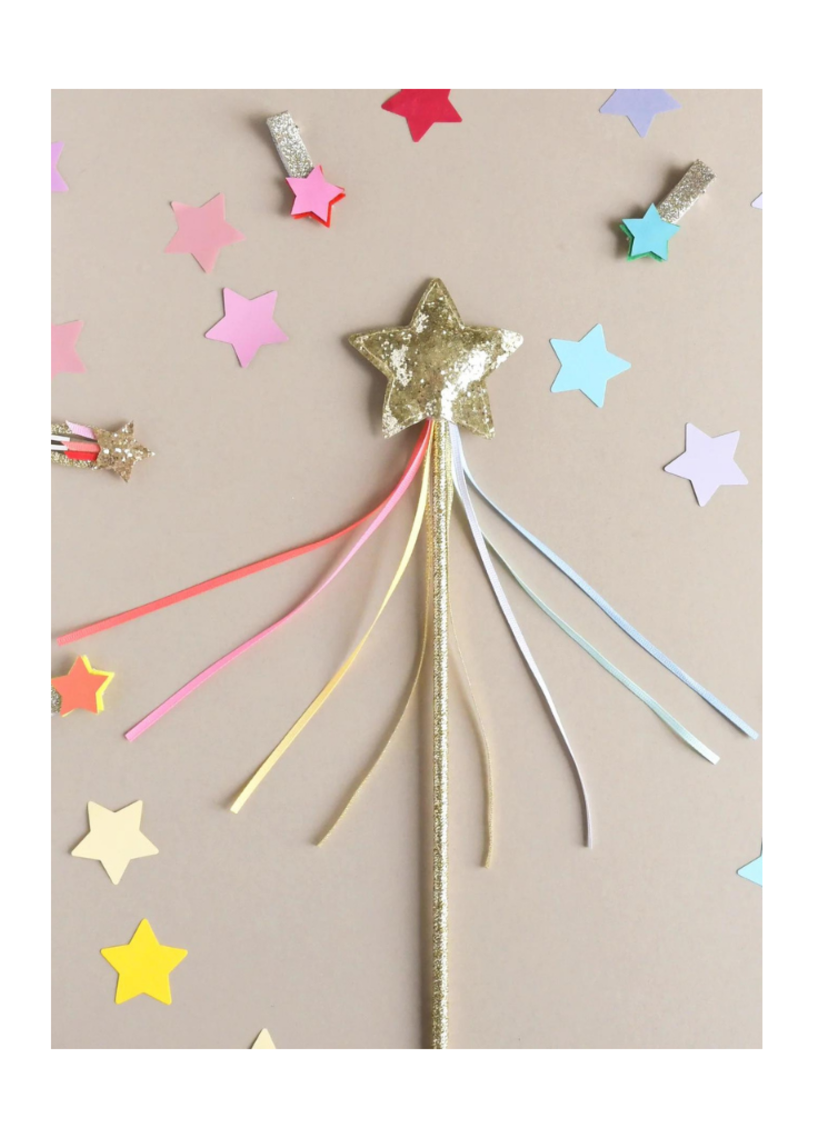 Gold Glitter Star Wand