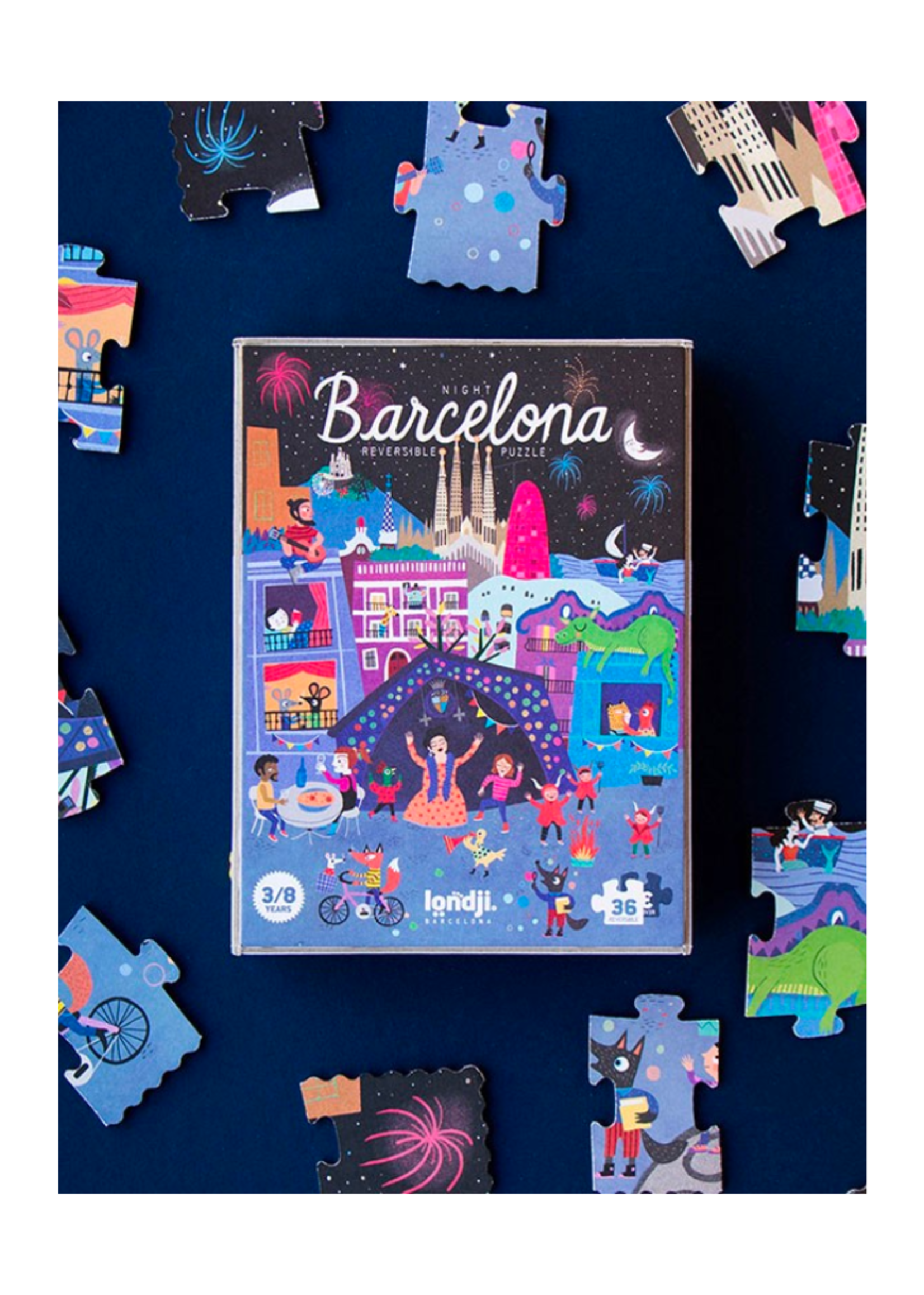 Londji Night & Day in Barcelona Reversible Puzzle - 36 Pieces