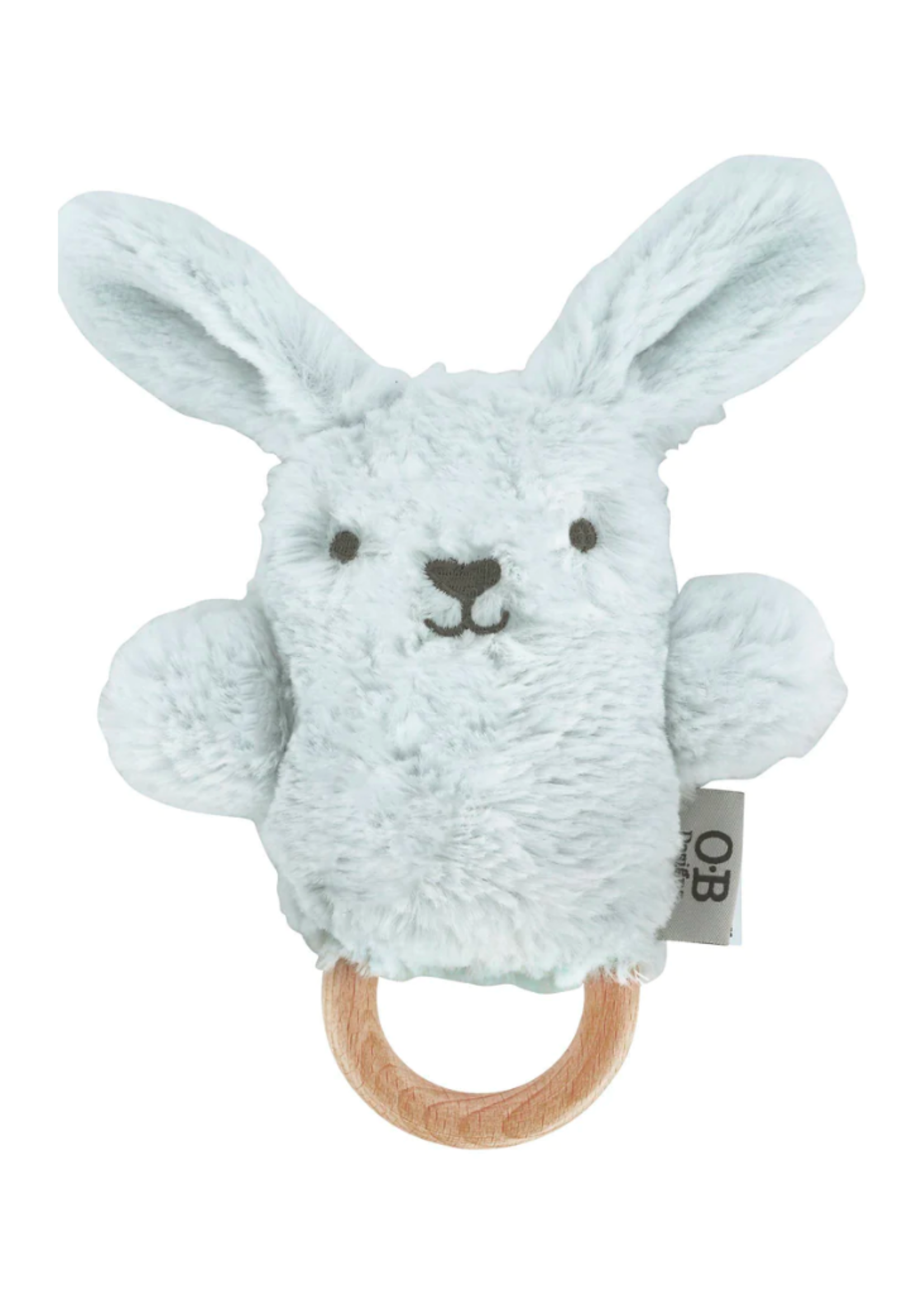 O.B. Designs Baxter Bunny Soft Blue Rattle  Toy