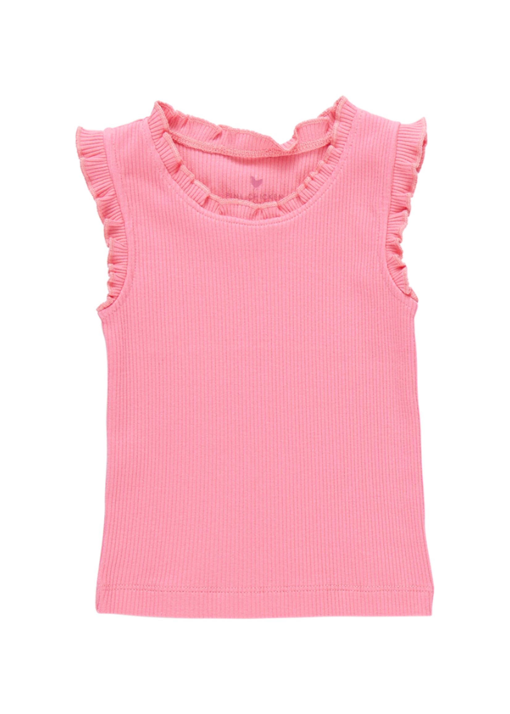 Pink Chicken Ruffle Rib Tank